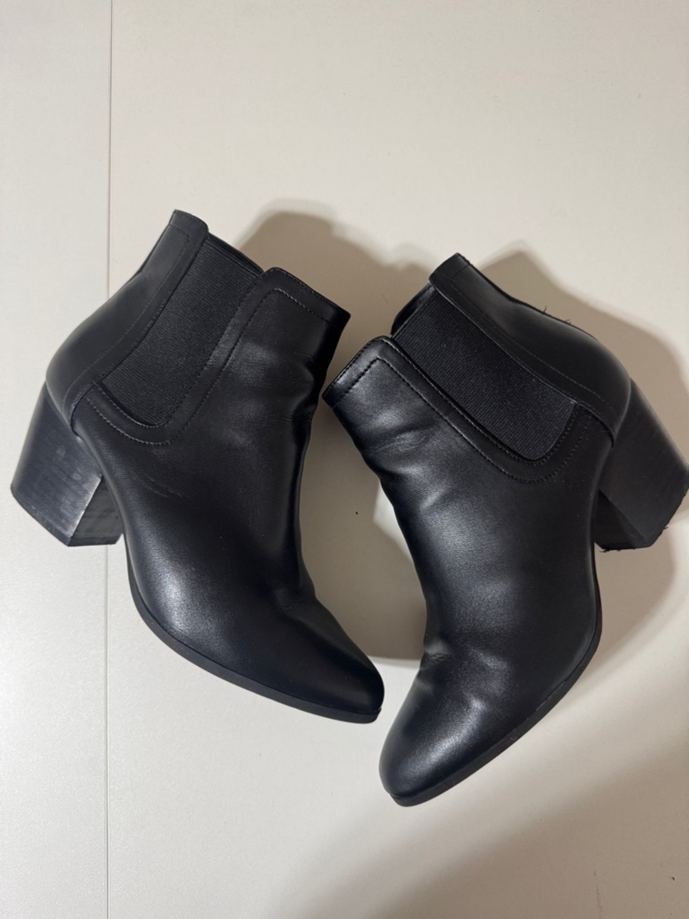 Aldo Black Leather Chelsea Ankle Boots